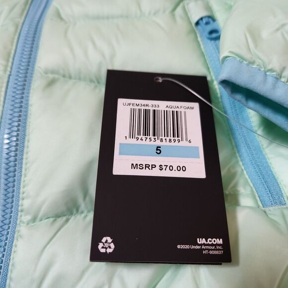 Under Armour Girls Hooded Jacket – Size 5, Mint, Unworn - Picture 6 of 7
